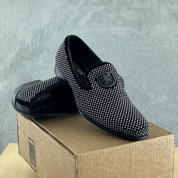 STACY ADAMS Men's, Swagger Loafer Black Silver 9 M NOWB S053 - Picture 2 of 7